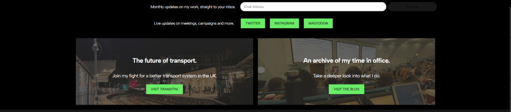 New homepage, bottom half